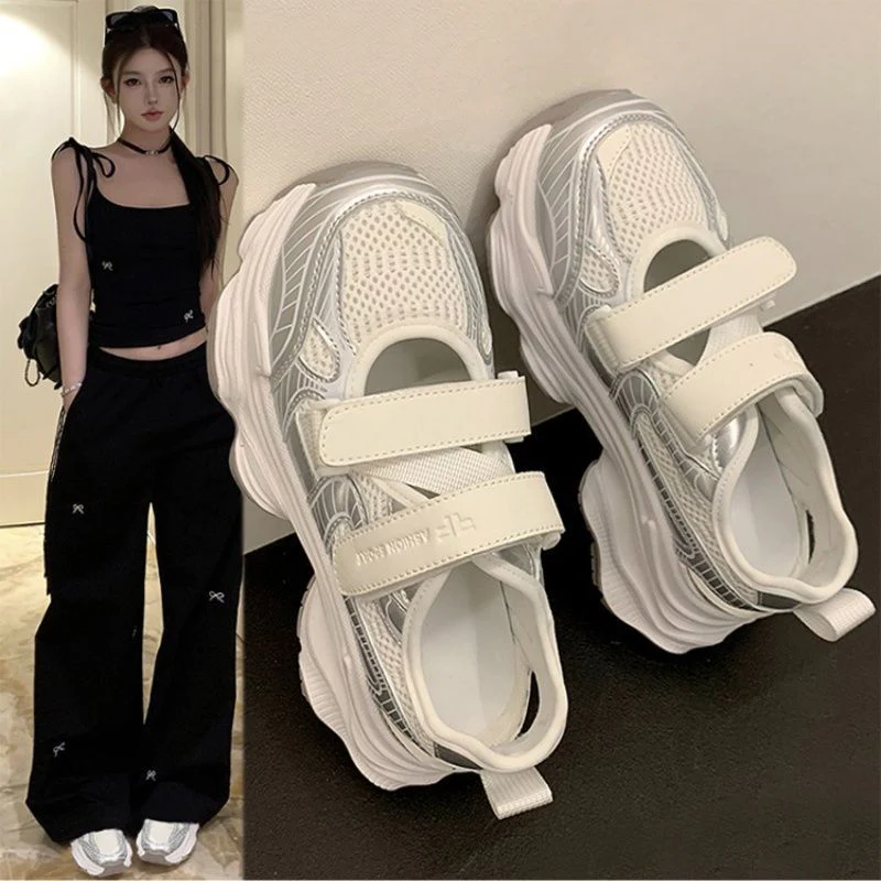 Damen Sportliche Velours-Sneaker mit praktischen Klettverschlüssen Heidi Mode - Image 2