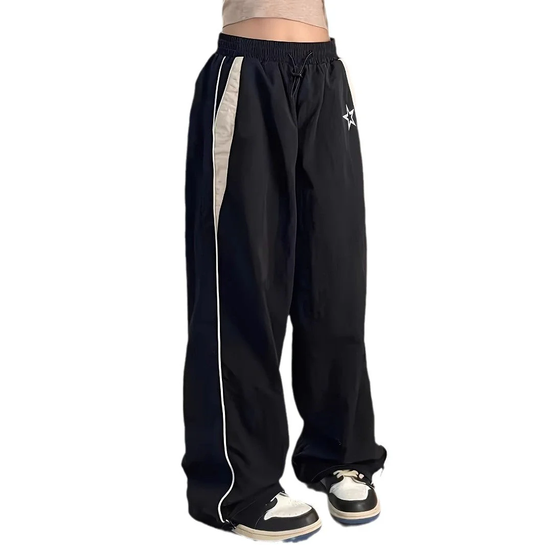 Damen Sportliche Weite Hose mit Seitlichen Streifen und Elastischem Bund Heidi-Mode - Image 5
