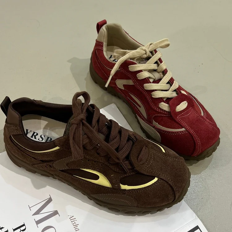 Damen Sportliche Wildledersneaker mit atmungsaktivem Mesh-Einsatz Heidi Mode - Image 4