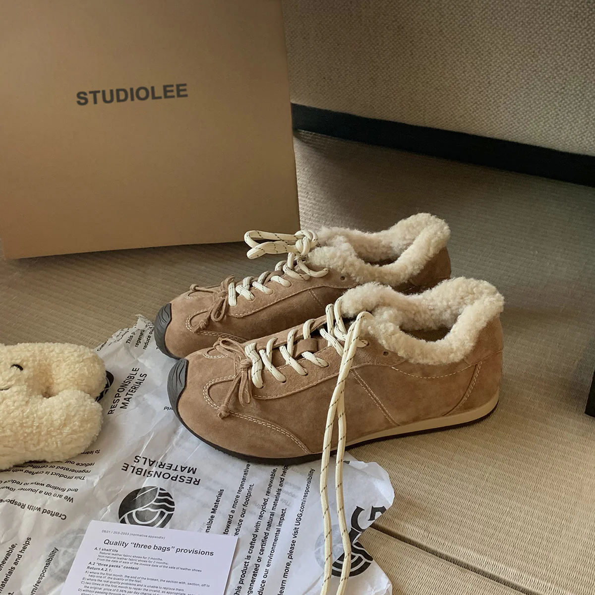 Damen Sportliche Winter-Sneaker mit kuscheligem Kunstfellkragen und rutschfester Sohle Heidi Mode - Image 6