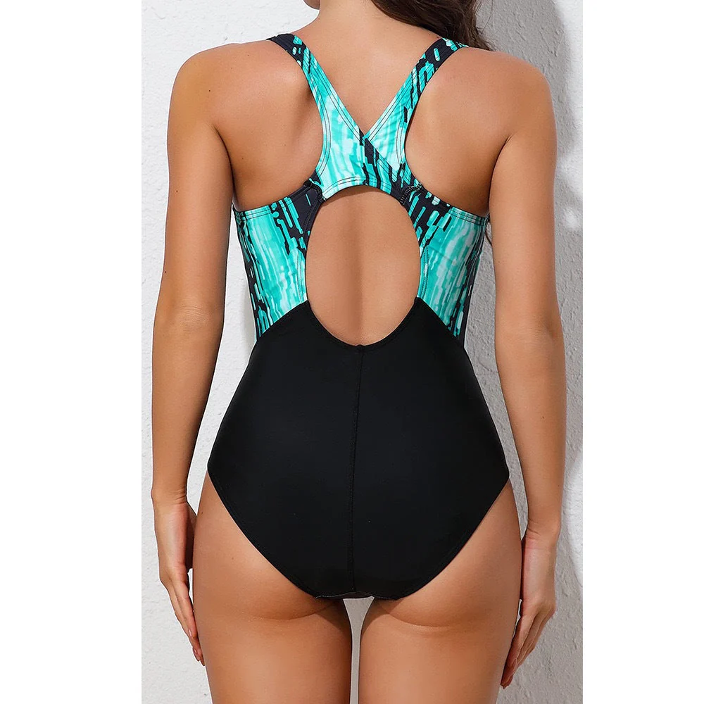 Heidi-Mode | Damen Sportlicher Einteiler Badeanzug mit Bunten Akzenten - Image 4
