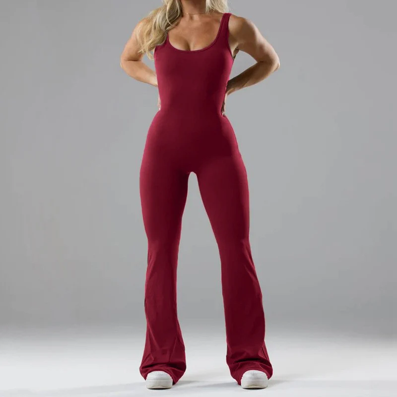 Damen Sportlicher Flared Jumpsuit mit weichem Material Heidi-Mode - Image 13