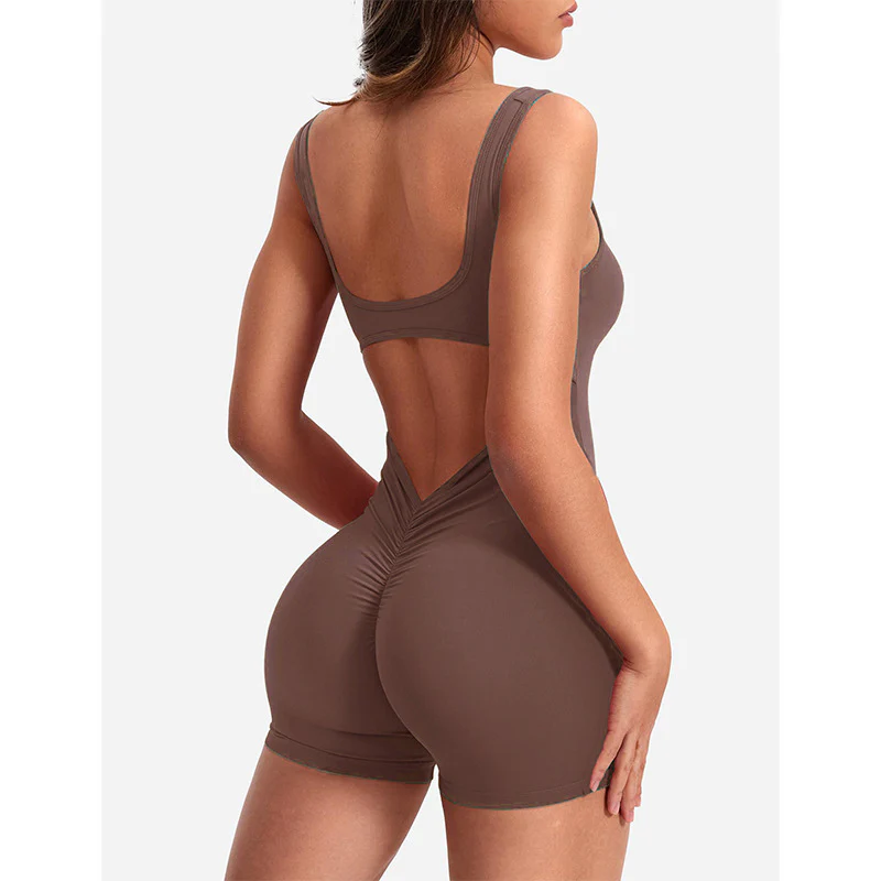 Damen Sportlicher Jumpsuit mit Rückenausschnitt und figurformendem Design Heidi-Mode - Image 4