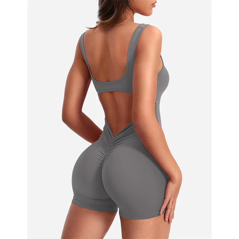 Damen Sportlicher Jumpsuit mit Rückenausschnitt und figurformendem Design Heidi-Mode - Image 6