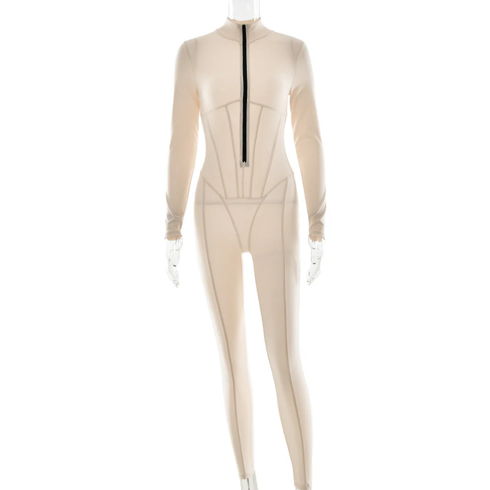 Damen Sportlicher Langarmanzug mit Hochwertigem Reißverschluss und Figurformendem Design Heidi-Mode - Image 2