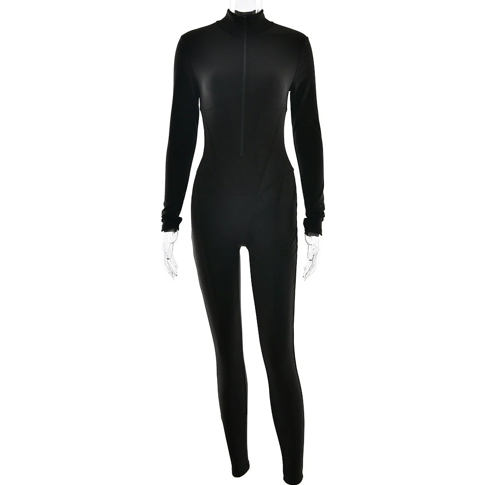 Damen Sportlicher Langarmanzug mit Hochwertigem Reißverschluss und Figurformendem Design Heidi-Mode - Image 3