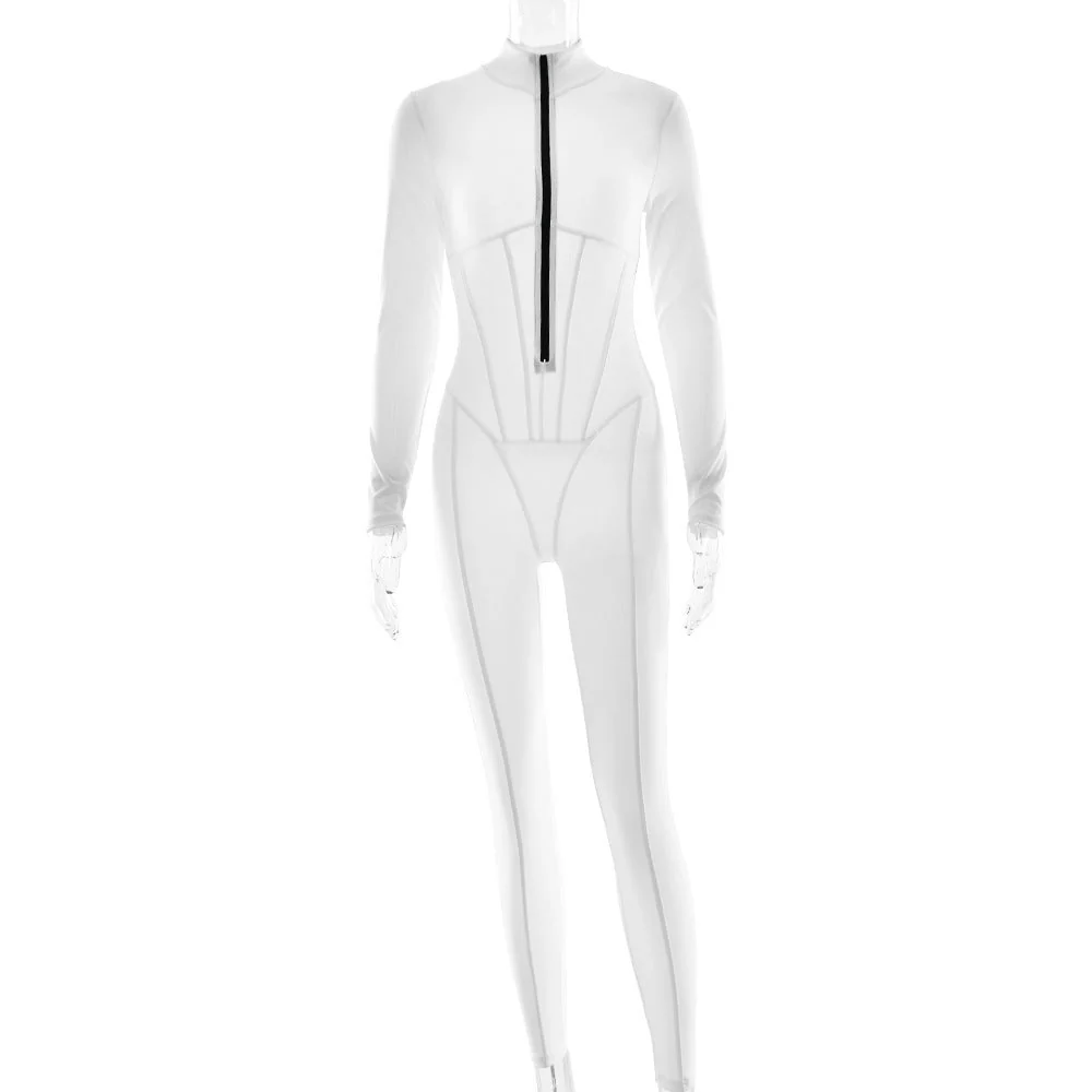 Damen Sportlicher Langarmanzug mit Hochwertigem Reißverschluss und Figurformendem Design Heidi-Mode - Image 4