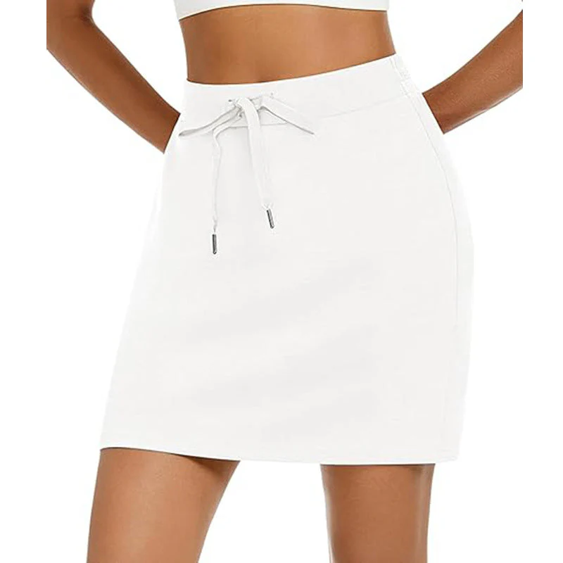 Damen Sportlicher Minirock mit Verstellbarem Kordelzug und Seitlichen Taschen Heidi-Mode - Image 11