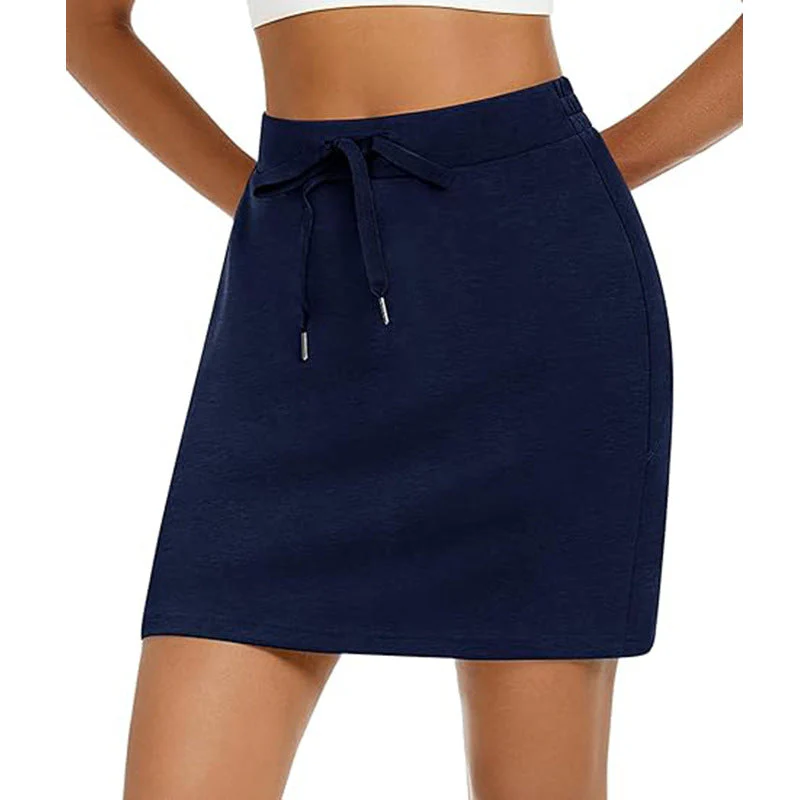 Damen Sportlicher Minirock mit Verstellbarem Kordelzug und Seitlichen Taschen Heidi-Mode - Image 12