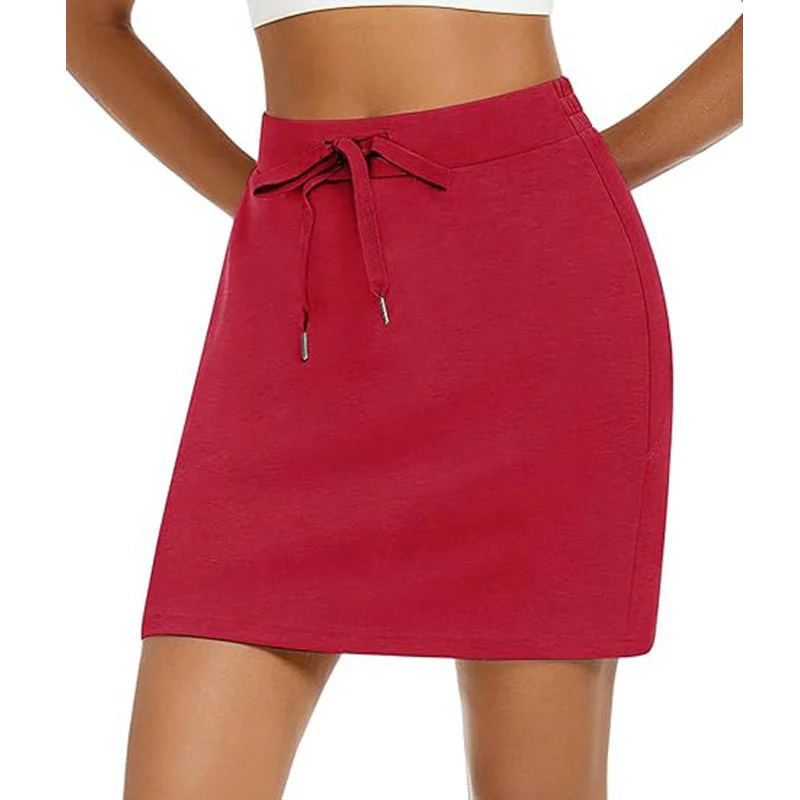 Damen Sportlicher Minirock mit Verstellbarem Kordelzug und Seitlichen Taschen Heidi-Mode - Image 13