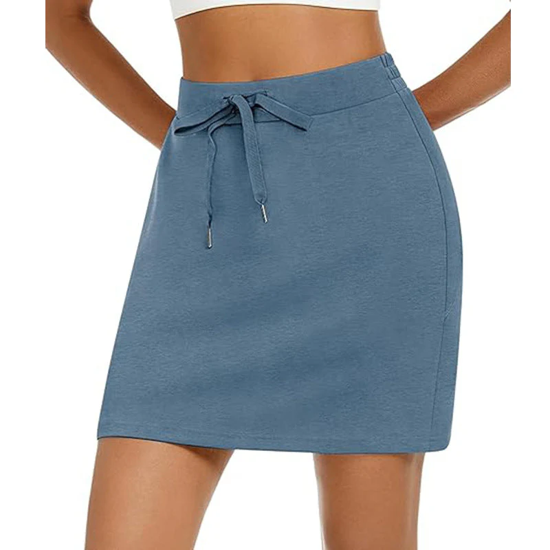 Damen Sportlicher Minirock mit Verstellbarem Kordelzug und Seitlichen Taschen Heidi-Mode - Image 7