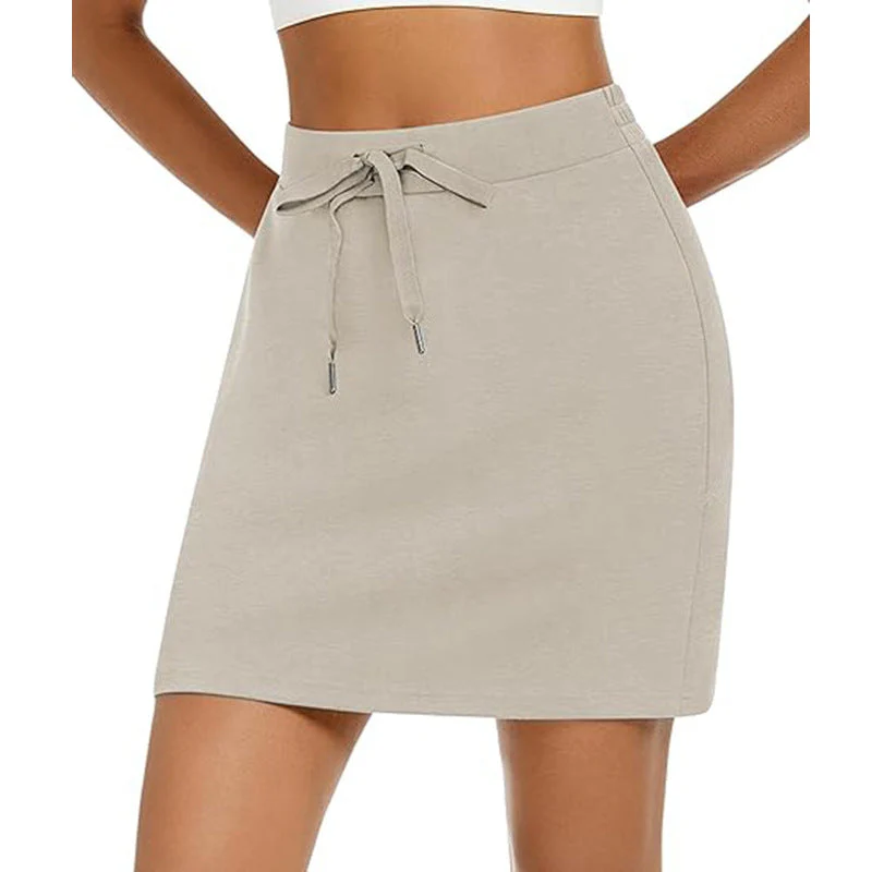 Damen Sportlicher Minirock mit Verstellbarem Kordelzug und Seitlichen Taschen Heidi-Mode - Image 8