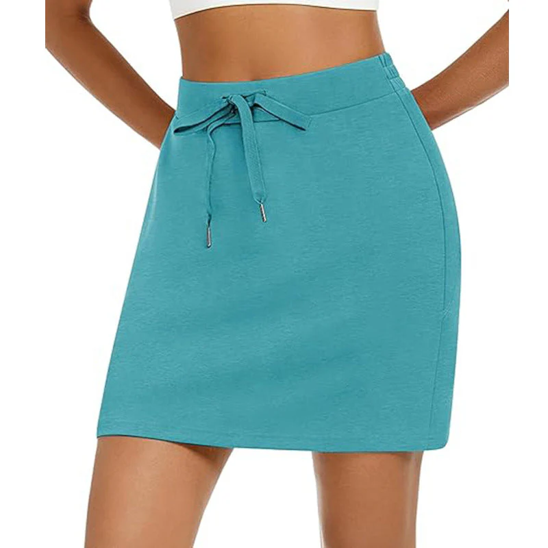 Damen Sportlicher Minirock mit Verstellbarem Kordelzug und Seitlichen Taschen Heidi-Mode - Image 9
