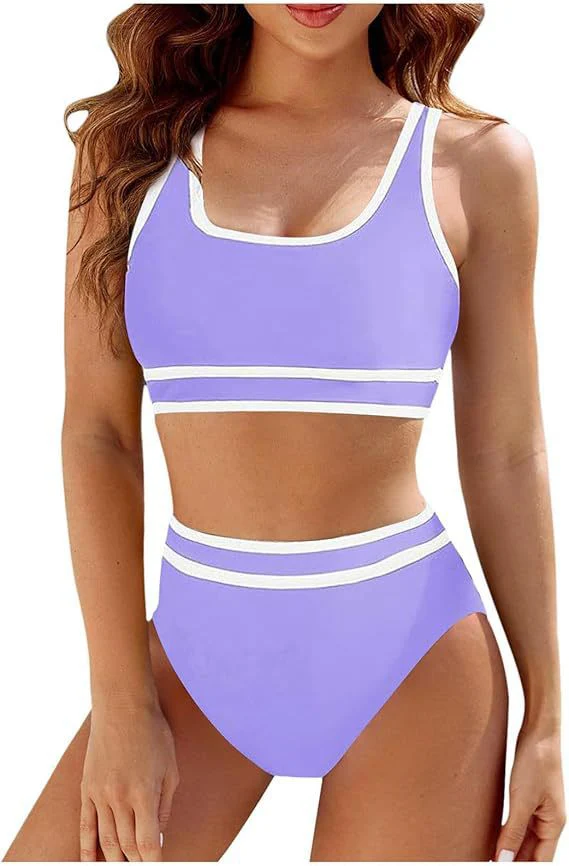 Damen Sportliches Bikini-Set mit Hoch Geschnittenem Unterteil und Sportlichem Oberteil Heidi-Mode - Image 12