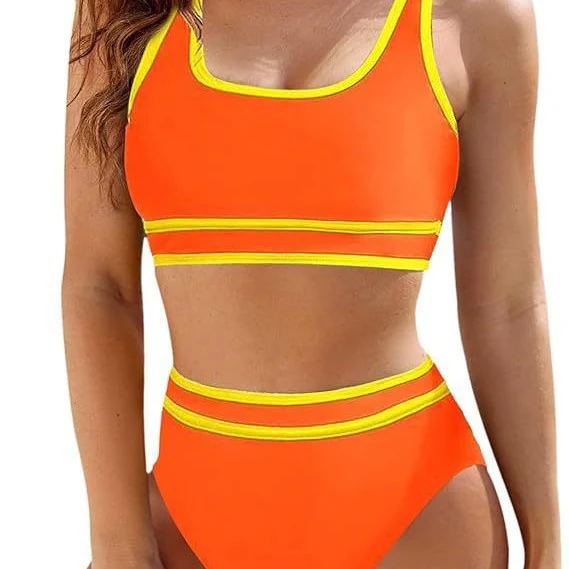 Damen Sportliches Bikini-Set mit Hoch Geschnittenem Unterteil und Sportlichem Oberteil Heidi-Mode - Image 3