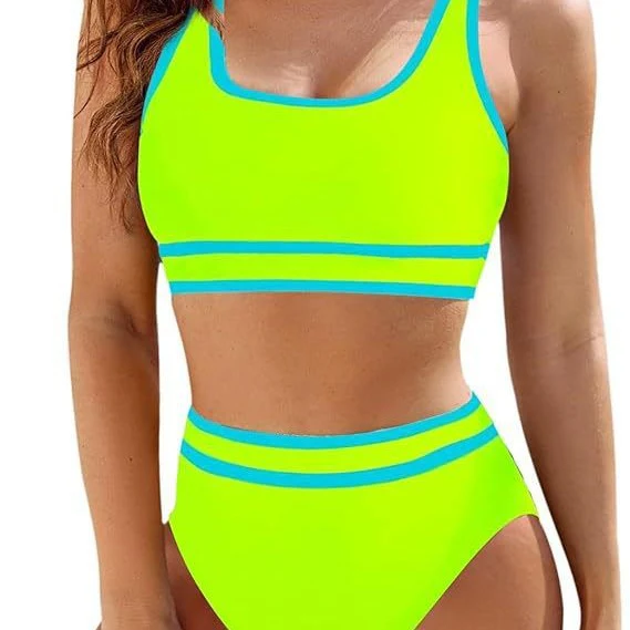 Damen Sportliches Bikini-Set mit Hoch Geschnittenem Unterteil und Sportlichem Oberteil Heidi-Mode - Image 4