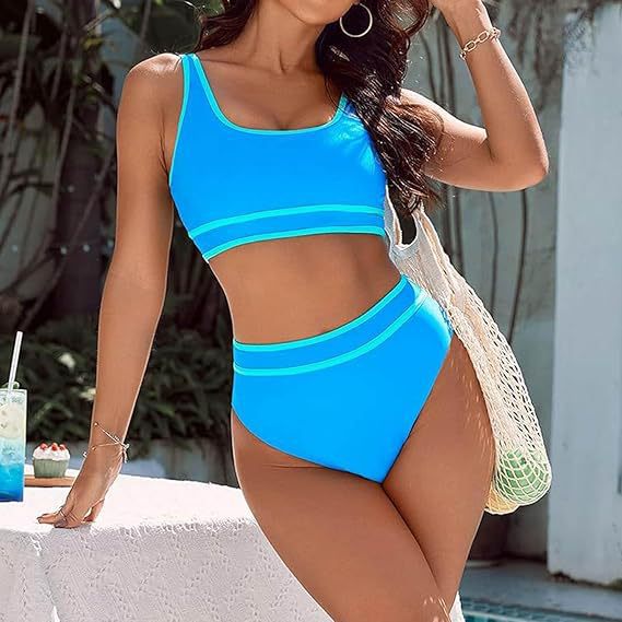 Damen Sportliches Bikini-Set mit Hoch Geschnittenem Unterteil und Sportlichem Oberteil Heidi-Mode - Image 7