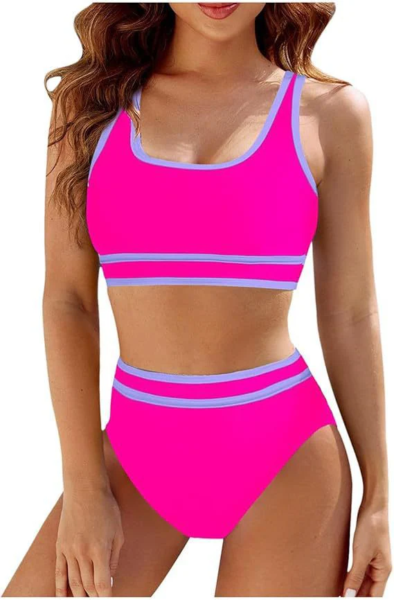 Damen Sportliches Bikini-Set mit Hoch Geschnittenem Unterteil und Sportlichem Oberteil Heidi-Mode - Image 9