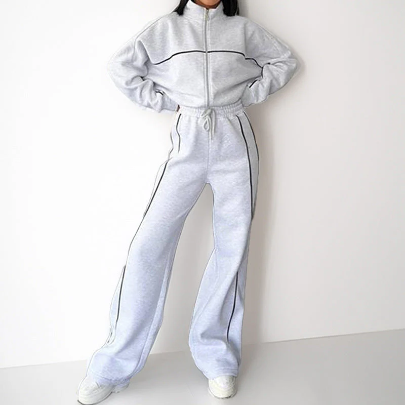 Damen Sportliches Loungewear-Set mit Hohem Kragen und Weitem Schnitt Heidi-Mode - Image 2