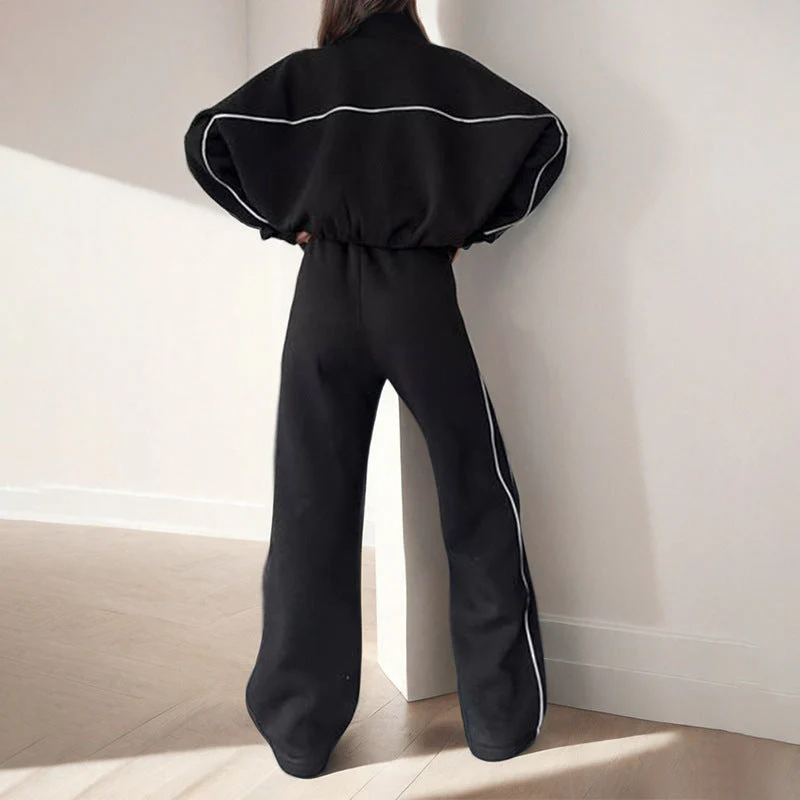 Damen Sportliches Loungewear-Set mit Hohem Kragen und Weitem Schnitt Heidi-Mode - Image 3