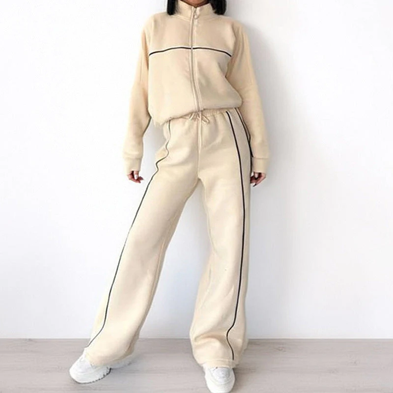 Damen Sportliches Loungewear-Set mit Hohem Kragen und Weitem Schnitt Heidi-Mode - Image 4