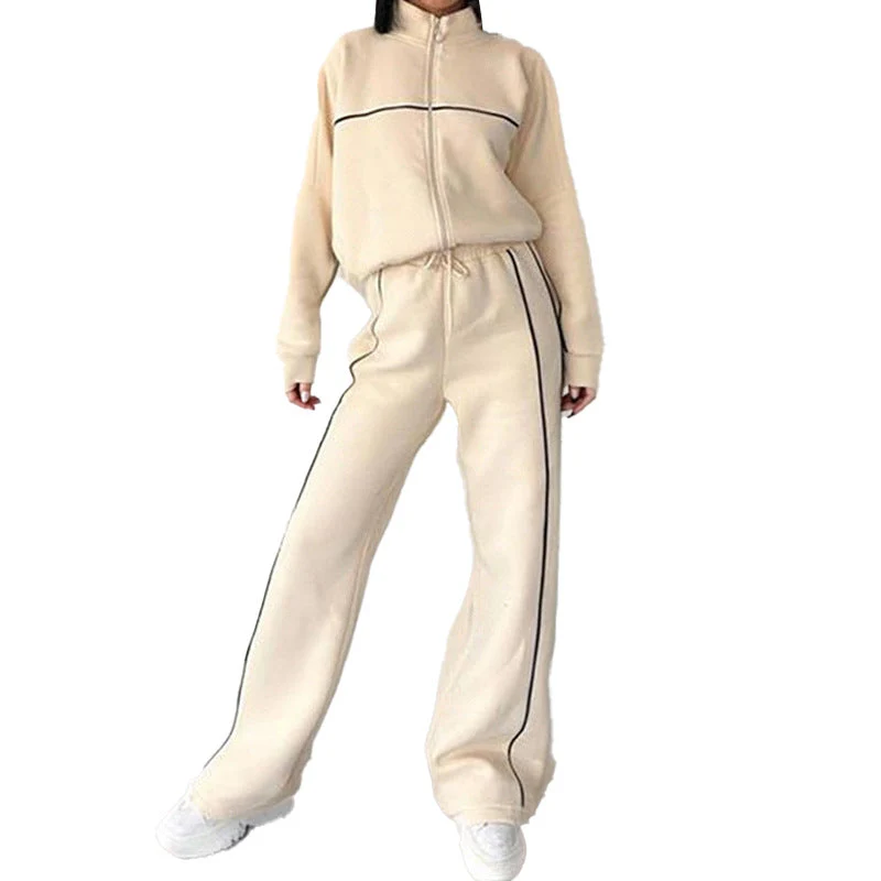 Damen Sportliches Loungewear-Set mit Hohem Kragen und Weitem Schnitt Heidi-Mode - Image 5