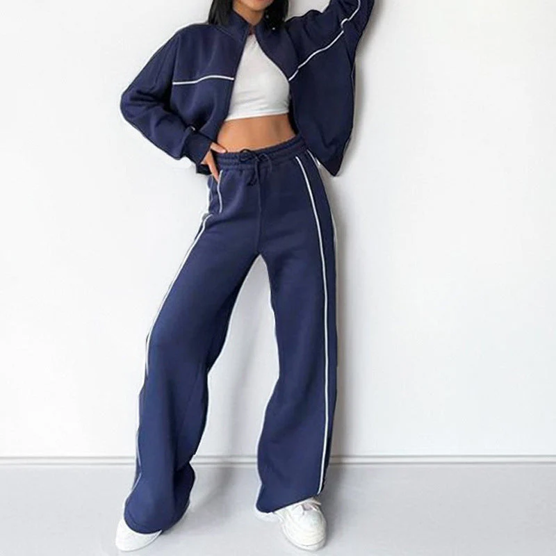 Damen Sportliches Loungewear-Set mit Hohem Kragen und Weitem Schnitt Heidi-Mode - Image 7