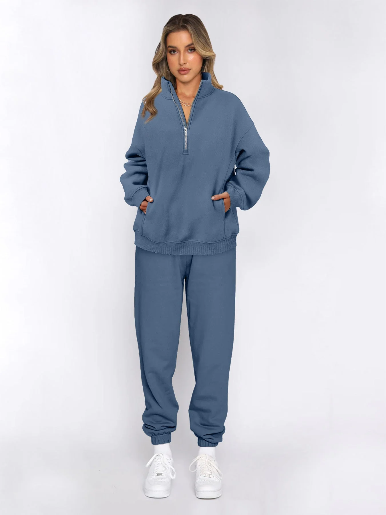 Damen Sportliches Set mit Stehkragen und Praktischem Reißverschluss Heidi-Mode - Image 4