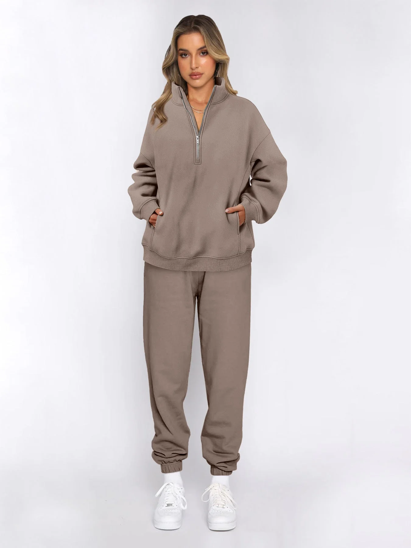 Damen Sportliches Set mit Stehkragen und Praktischem Reißverschluss Heidi-Mode - Image 6