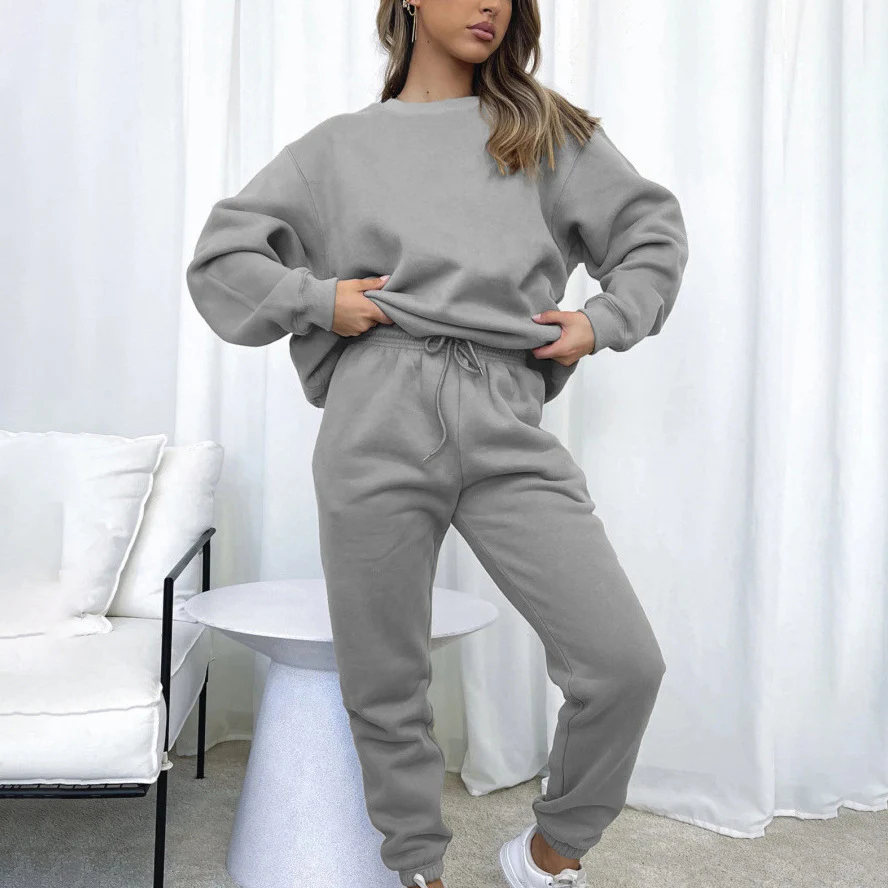 Jogginganzug Damen Sweatset aus Baumwollmix mit lockerem Schnitt - Image 25