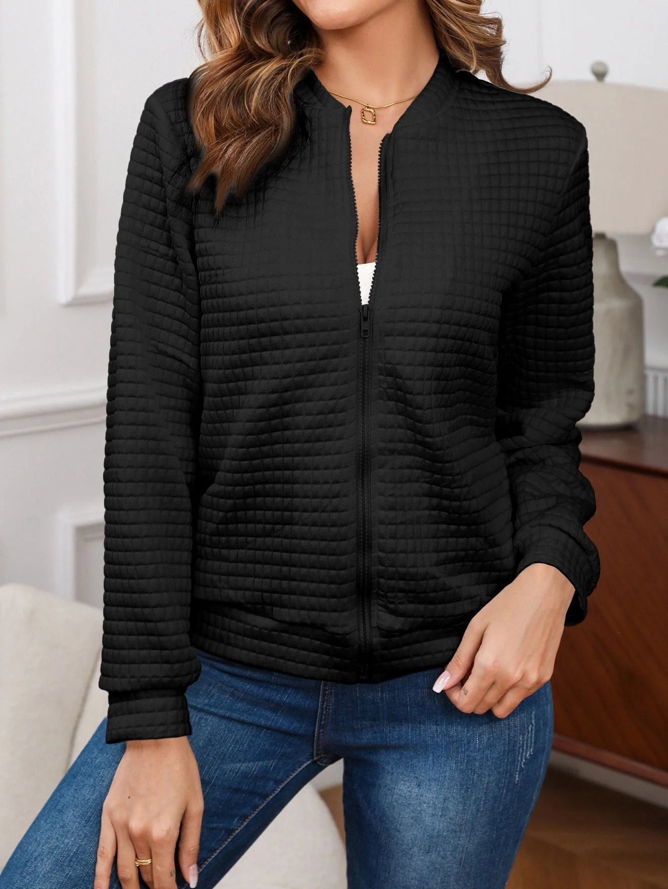 Damen Steppjacke mit Originellem Design und Praktischem Reißverschluss Heidi-Mode - Image 6