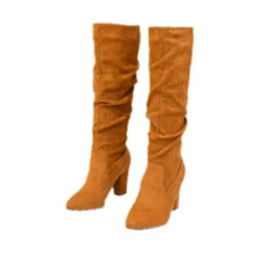 Damen Stiefel mit elegantem Falten-Design und hohem Blockabsatz Heidi Mode - Image 5