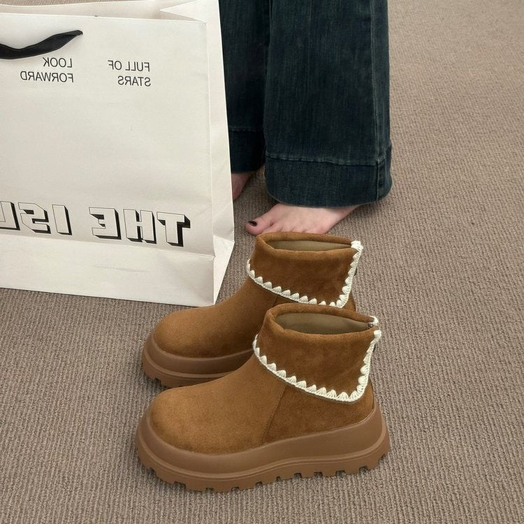 Damen Stiefel mit gemütlichem Innenfutter und modernem Faltendesign Heidi Mode - Image 2