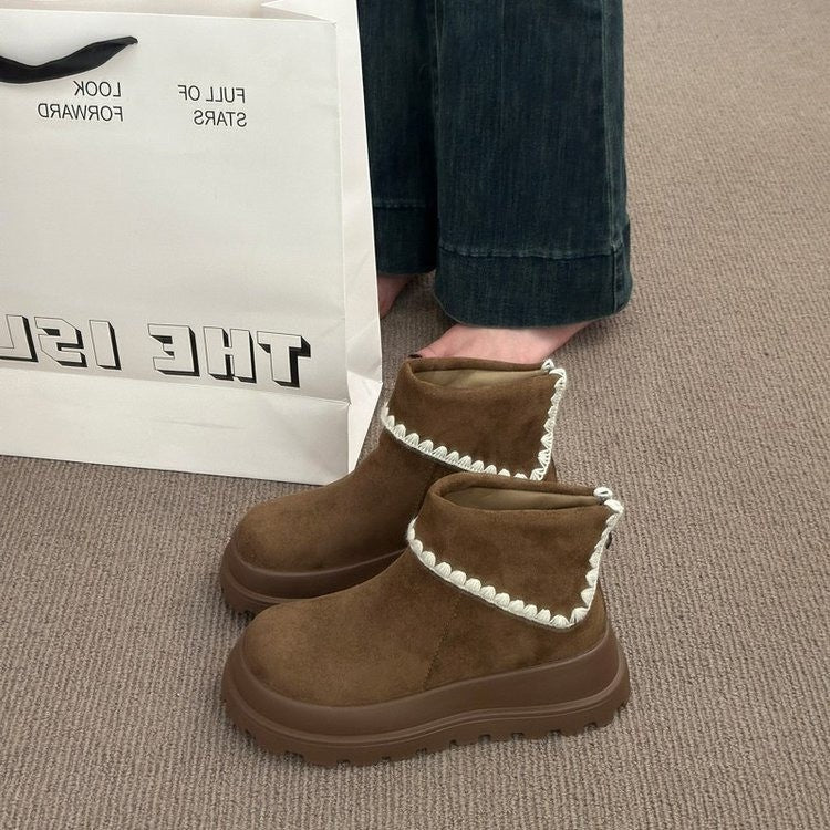 Damen Stiefel mit gemütlichem Innenfutter und modernem Faltendesign Heidi Mode - Image 3