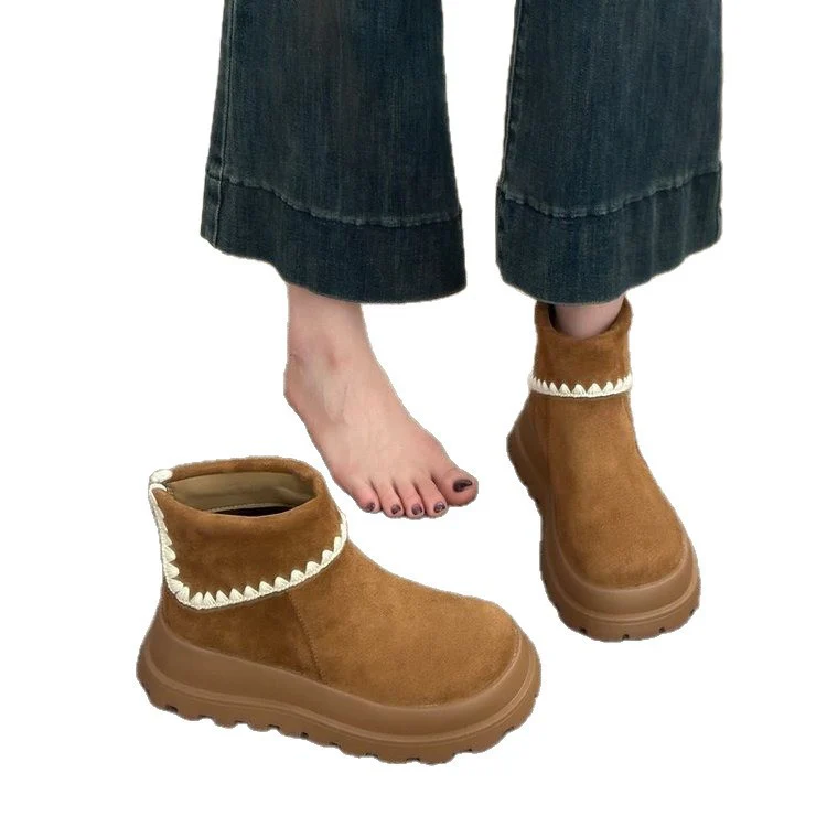 Damen Stiefel mit gemütlichem Innenfutter und modernem Faltendesign Heidi Mode - Image 5