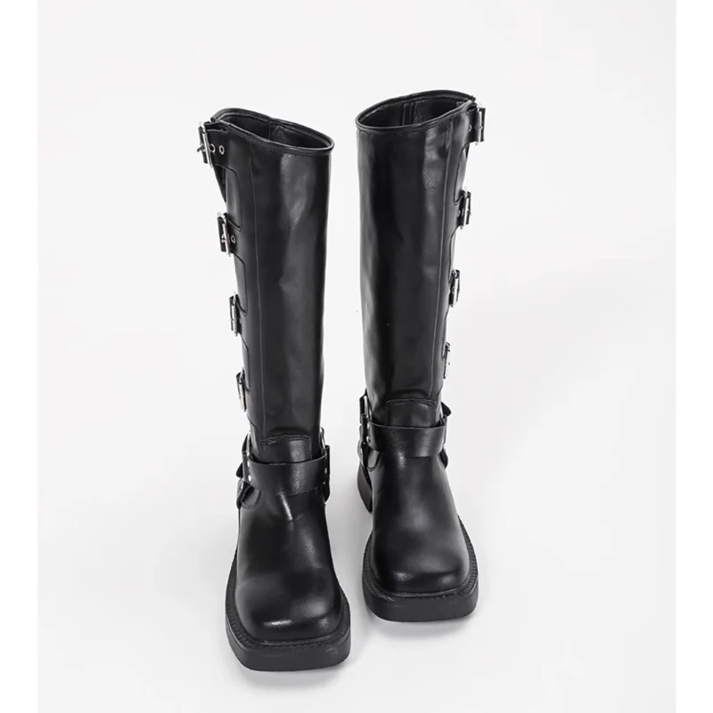 Damen Stiefel mit modischen Schnallen und robustem Blockabsatz Heidi Mode - Image 3
