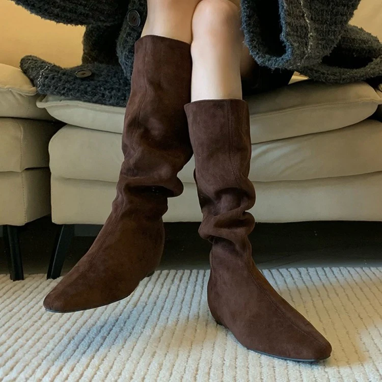 Damen Stiefel mit modischer Raffung und spitz zulaufender Zehenpartie Heidi Mode - Image 3