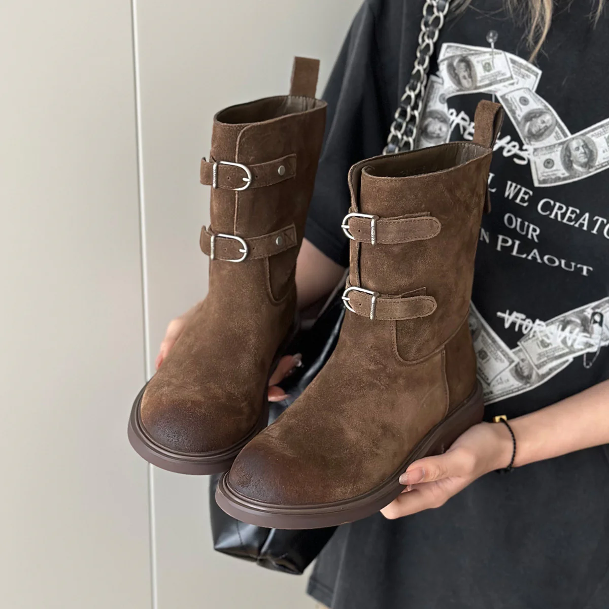 Damen Stiefel mit stylischen Schnallen und robustem Profil Heidi Mode - Image 4