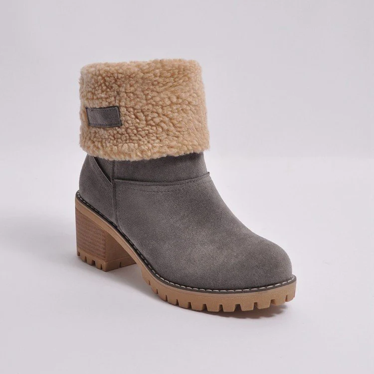 Damen Stiefel mit weichem Kunstfellkragen und robuster Sohle Heidi Mode - Image 10