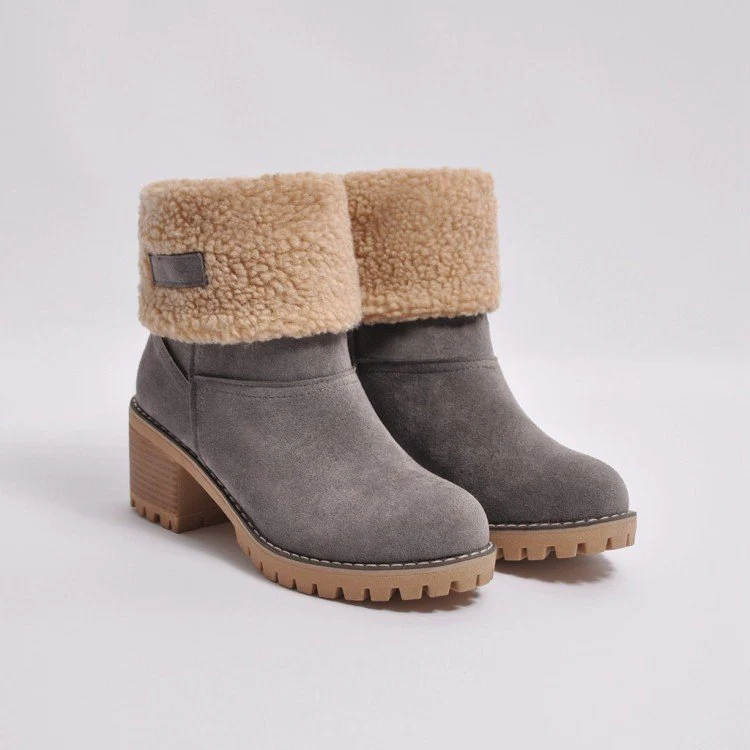 Damen Stiefel mit weichem Kunstfellkragen und robuster Sohle Heidi Mode - Image 3
