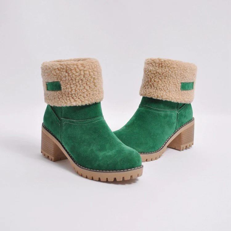 Damen Stiefel mit weichem Kunstfellkragen und robuster Sohle Heidi Mode - Image 7