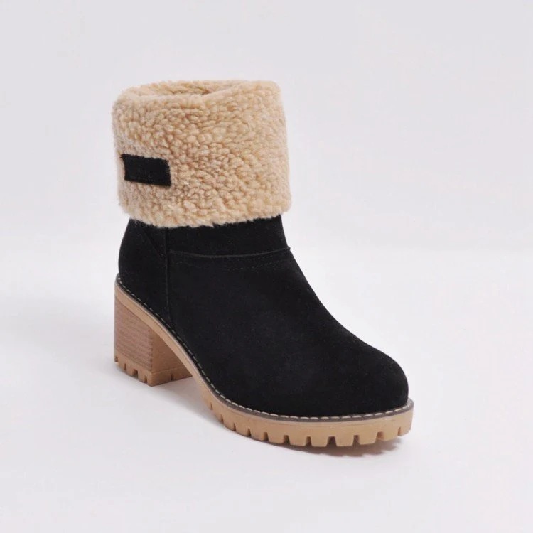 Damen Stiefel mit weichem Kunstfellkragen und robuster Sohle Heidi Mode - Image 9