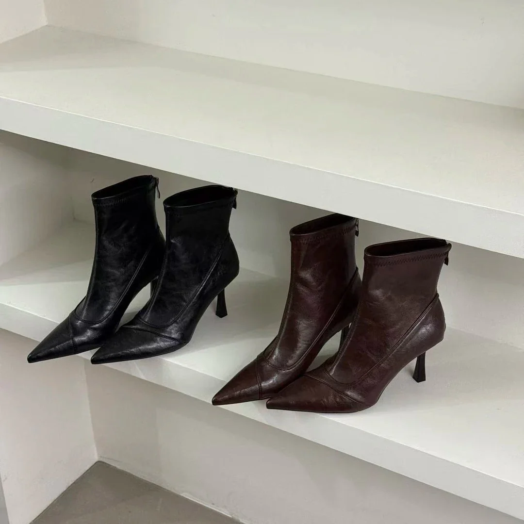 Damen Stiefeletten aus hochwertigem Leder mit elegantem Spitzenabsatz Heidi Mode - Image 3