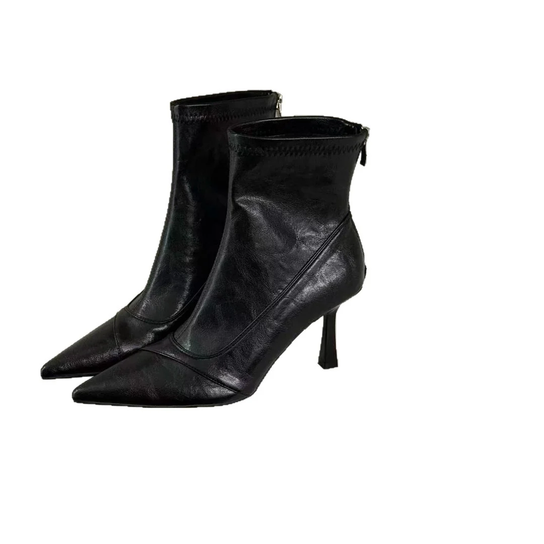 Damen Stiefeletten aus hochwertigem Leder mit elegantem Spitzenabsatz Heidi Mode - Image 5