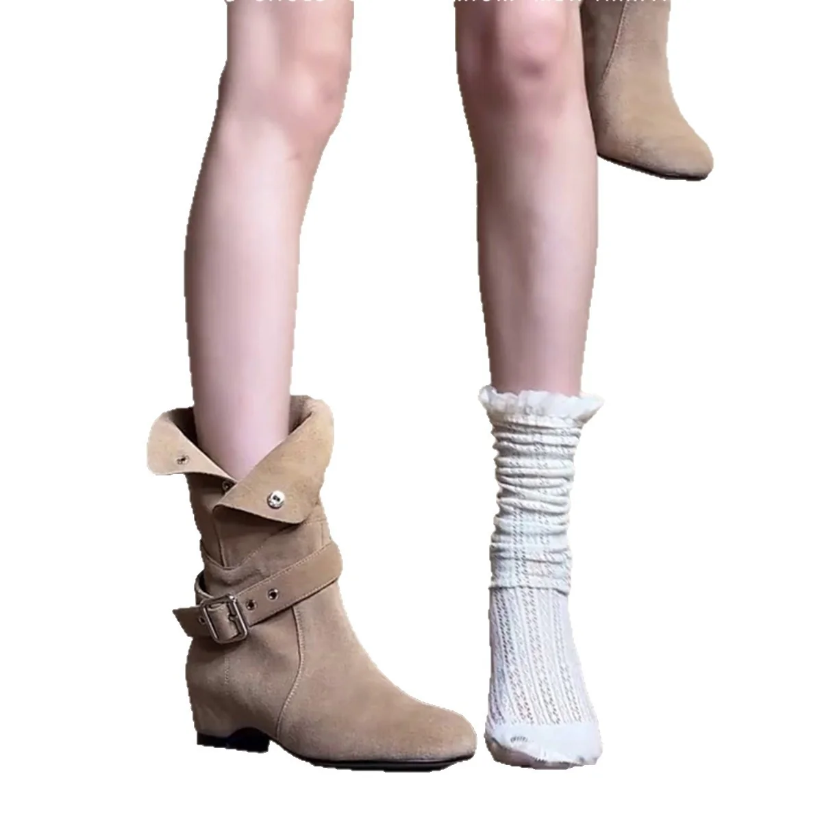 Damen Stiefeletten aus hochwertigem Wildleder mit modischem Schnallenakzent Heidi Mode - Image 5