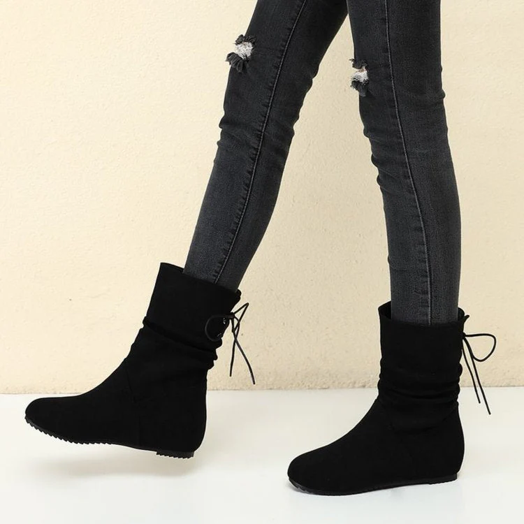 Damen Stiefeletten mit Elastischen Falten und Rutschfester Sohle Heidi-Mode - Image 3