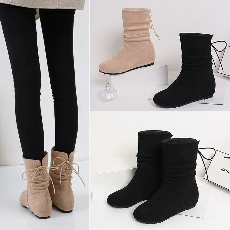 Damen Stiefeletten mit Elastischen Falten und Rutschfester Sohle Heidi-Mode - Image 4