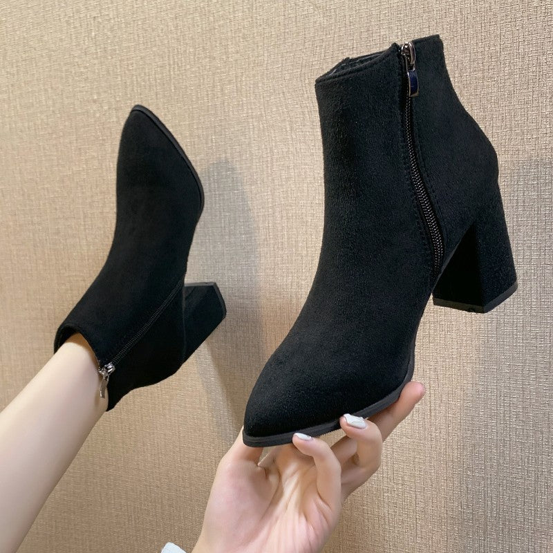 Damen Stiefeletten mit elegantem Blockabsatz und praktischem Reißverschluss Heidi Mode - Image 3
