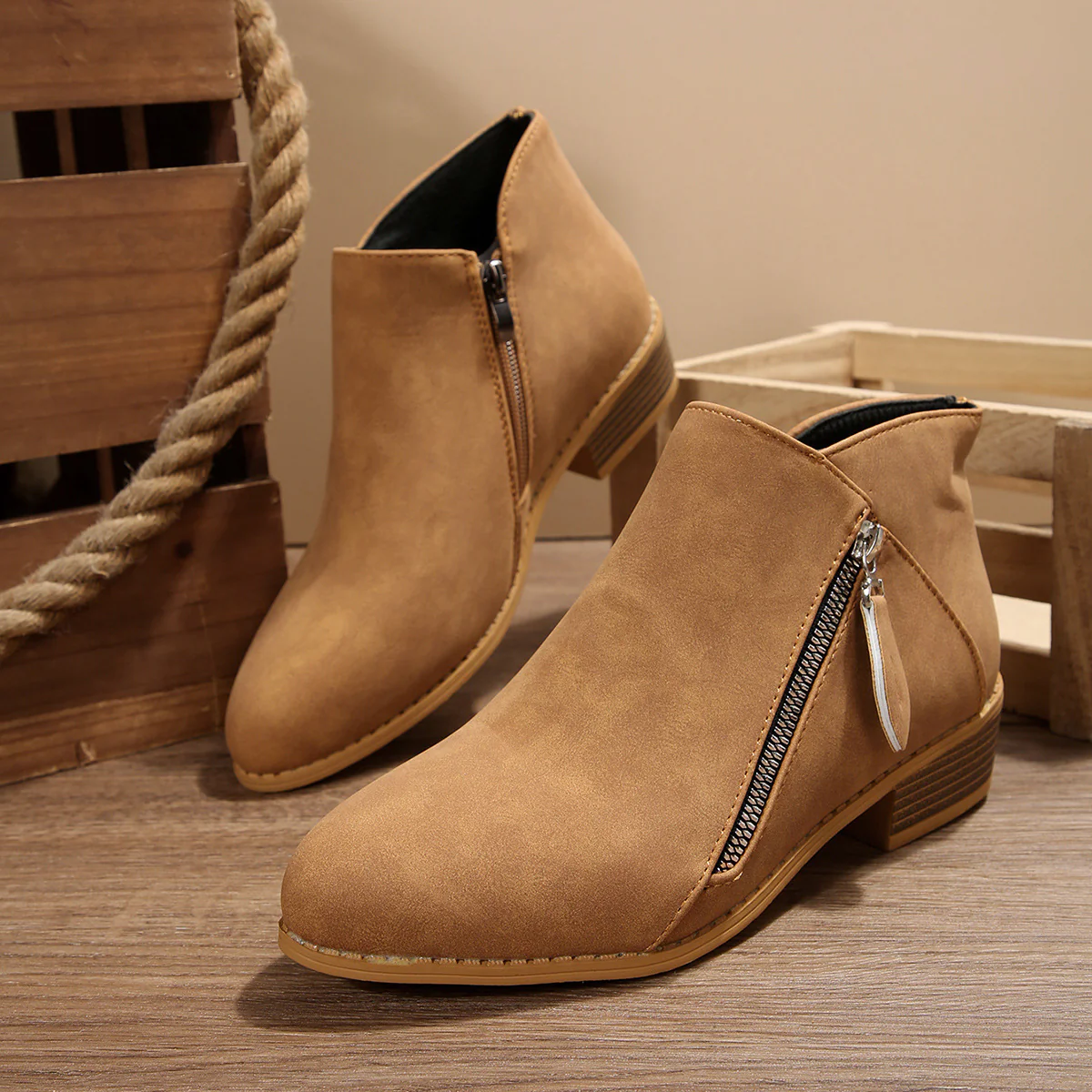Damen Stiefeletten mit elegantem Reißverschluss und komfortablem Blockabsatz Heidi Mode - Image 4