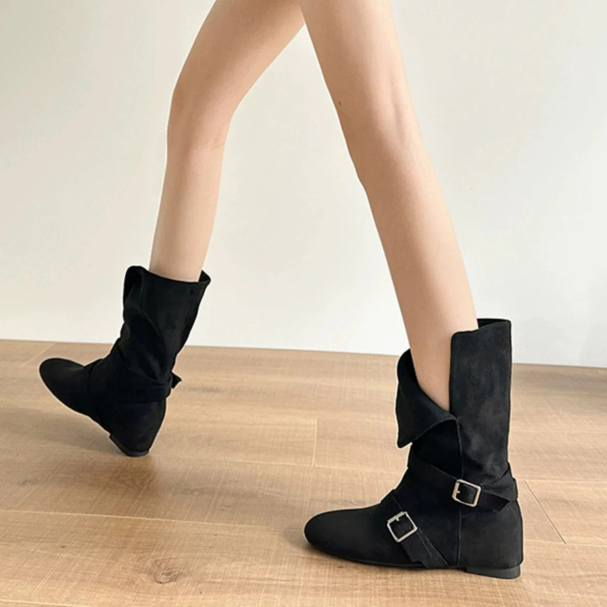 Damen Stiefeletten mit flexiblem Knöchelrisiko und stylischem Schnallenverschluss Heidi Mode - Image 4